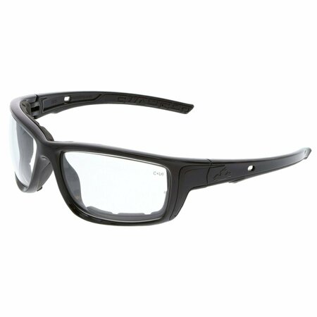 MCR SAFETY Glasses, Swagger SR5 Charcoal Frame, Clear MAX6, 12PK SR510PF